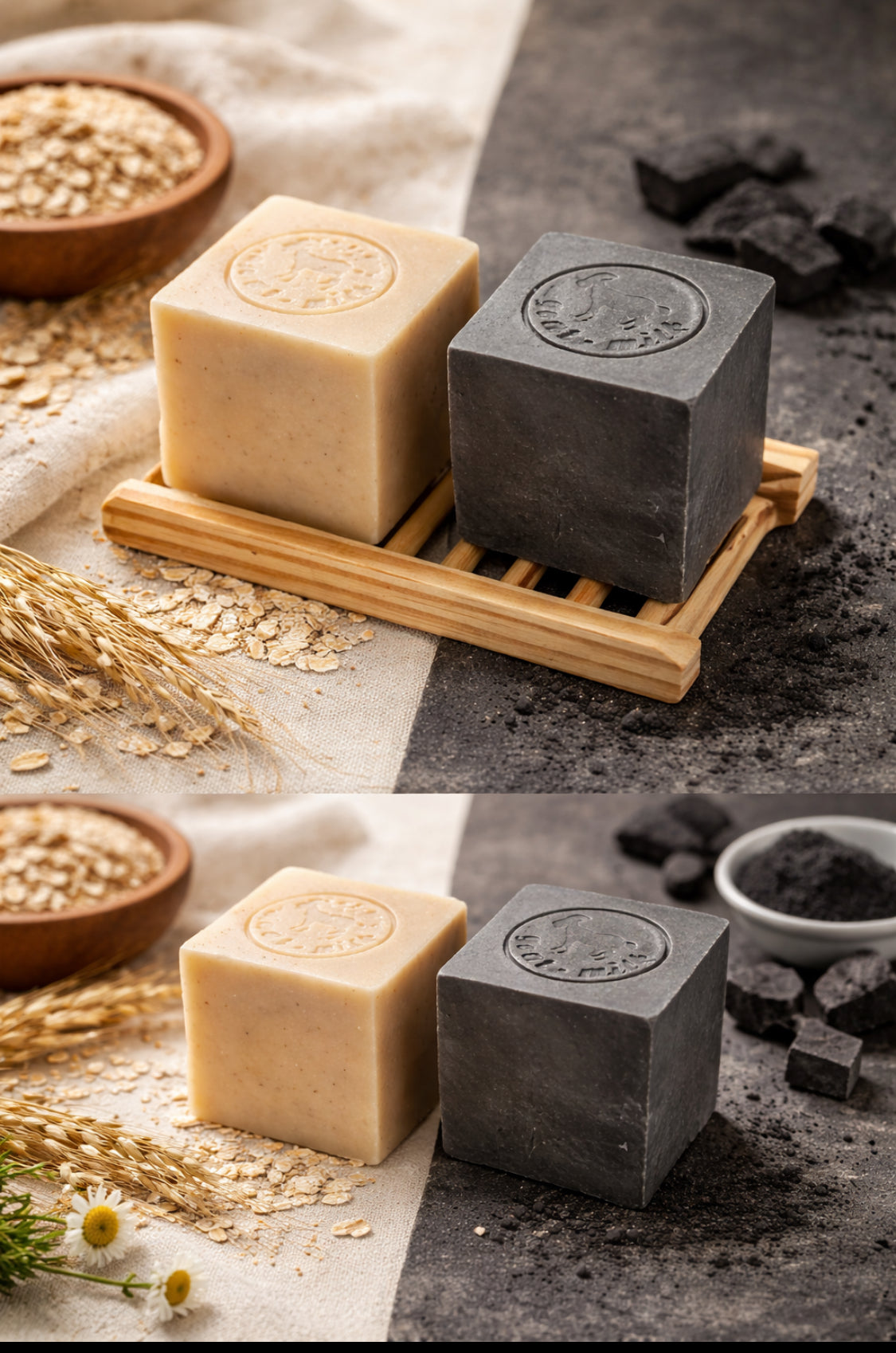 Nature Balance Duo, balance your skin naturally with this handcrafted double bar soap set