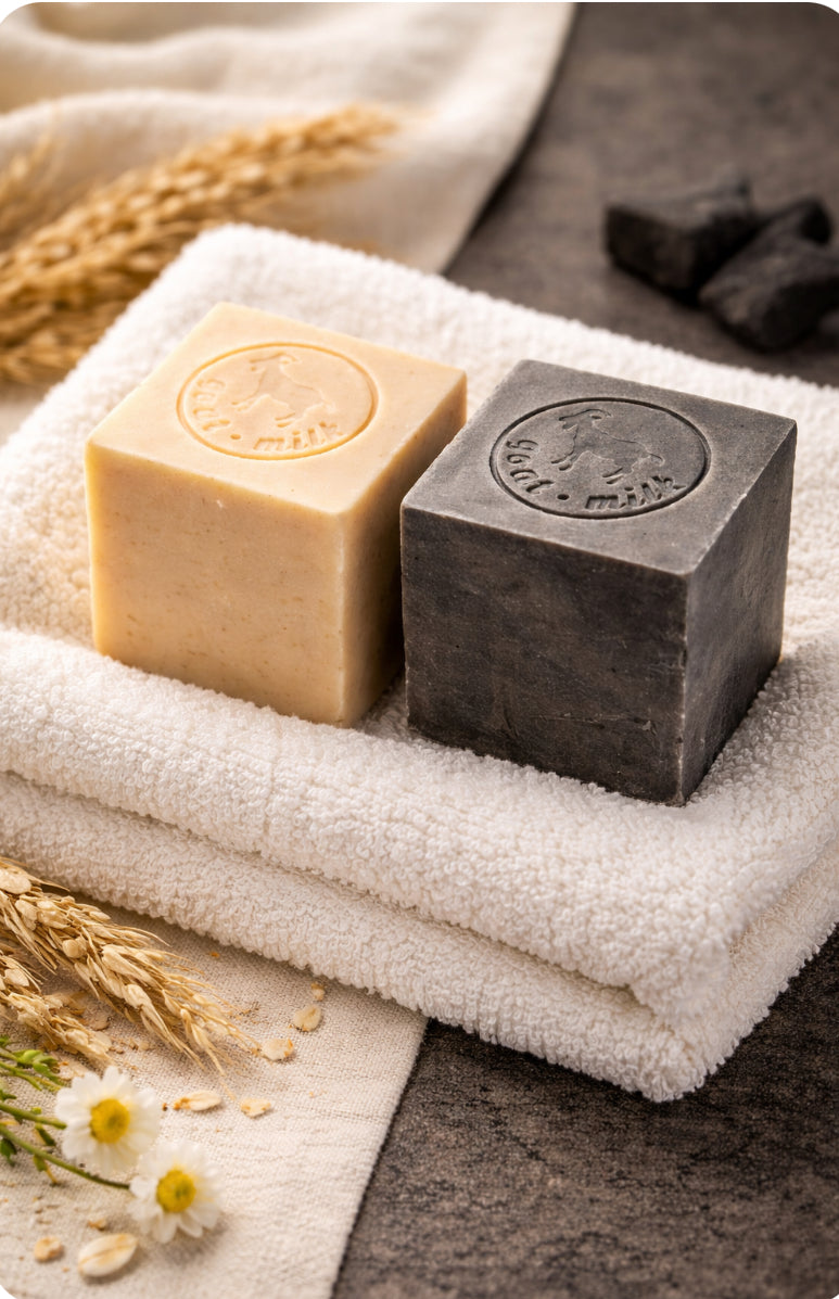 Nature Balance Duo, balance your skin naturally with this handcrafted double bar soap set